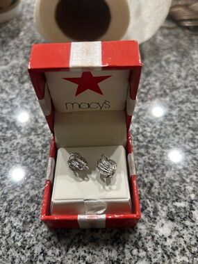 Macy’s Silver Knot Earrings